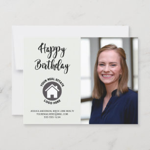 Cartão Postal Informações de Contato de Aniversário Foto Imóveis