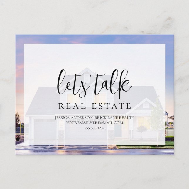 Cartão Postal Informações de Contato do Marketing da Casa de Rea (Frente)