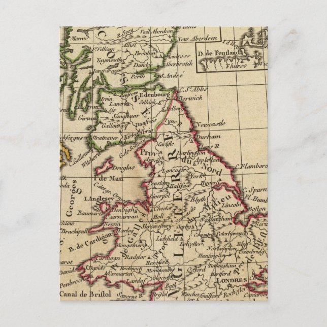 Cartão Postal Inglaterra, Escócia, Irlanda (Frente)