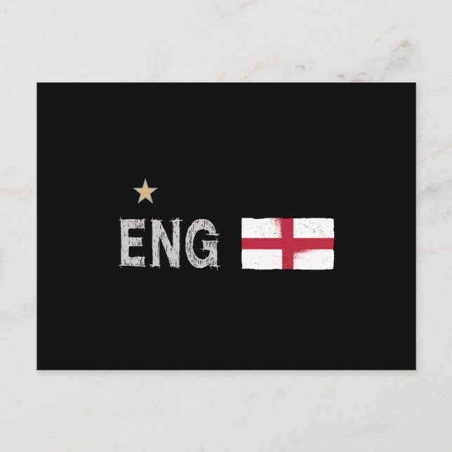 Cartão Postal Inglaterra Fan Shirt English Flag (Frente)