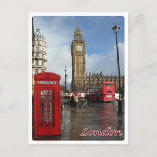 Cartão Postal Inglaterra - Londres - Big Ben - duplo decke -
