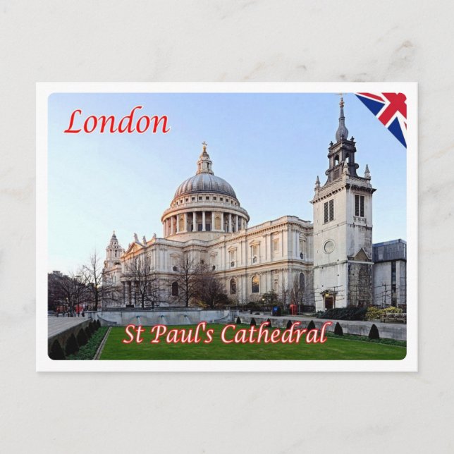 Cartão Postal Inglaterra - Londres - Catedral de Paul Rua - (Frente)