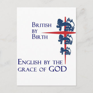 Cartão Postal Inglês britânico nascido pela graça de deus
