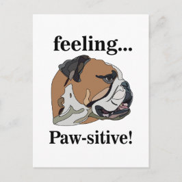 Cartão Postal Inglês Buldogue Sentindo Pawsitive Pet Face