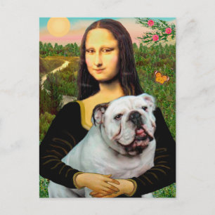 Cartão Postal Inglês Bulldog 9 - Mona Lisa