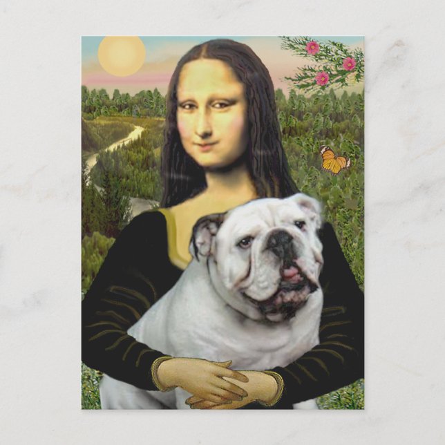 Cartão Postal Inglês Bulldog 9 - Mona Lisa (Frente)