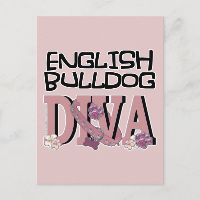 Cartão Postal Inglês Bulldog DIVA (Frente)