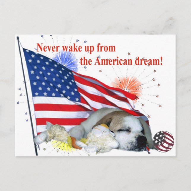 Cartão Postal Inglês Bulldog - Sonho Americano (Frente)