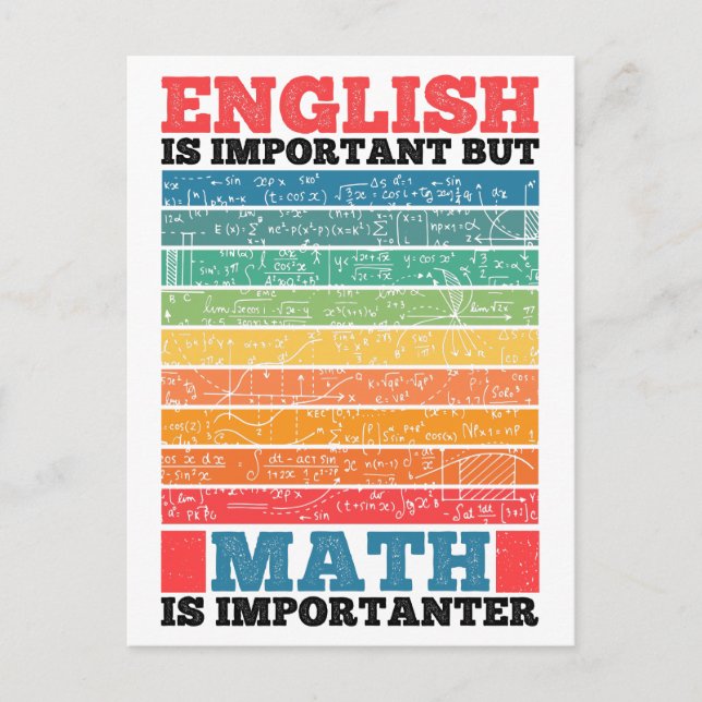 Cartão Postal Inglês É Importante, Mas Matemática É Matemática I (Frente)