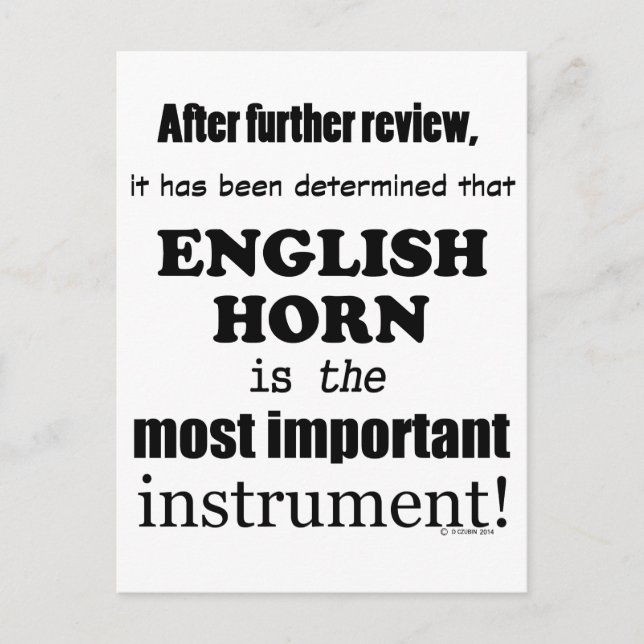 Cartão Postal Inglês Horn - Instrumento mais importante (Frente)