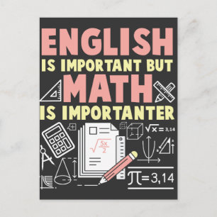 Cartão Postal Inglês, mas a Matemática é mais Importante Matemát