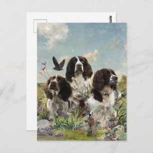 Cartão Postal Inglês Springer Spaniels, Arte