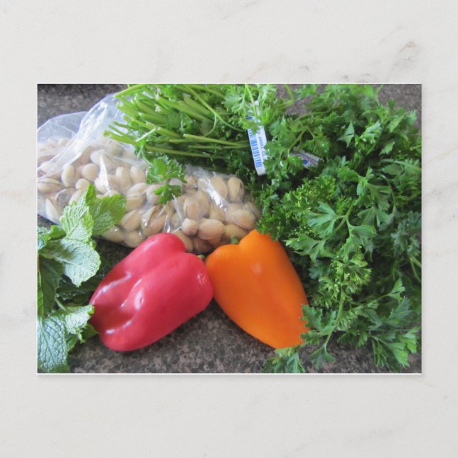Cartão Postal Ingredientes para Salada (Frente)