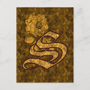 Cartão postal inicial Dourado de pessoa S