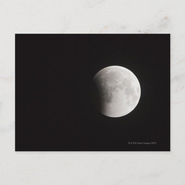 Cartão Postal Início de um Eclipse Total da Lua (Frente)