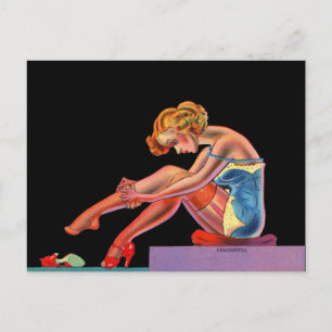 Cartão Postal início dos anos 40 Deliciosa garota de pin-up
