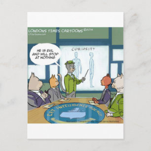 Cartão Postal Inimigo Natural dos Gatos Divertido