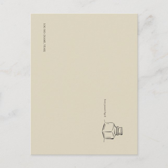 Cartão Postal Ink Pot Minimalist Book Lover (Frente)