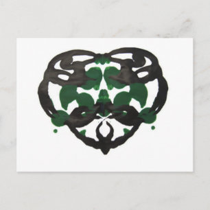 Cartão Postal Inkblot Verde Celta