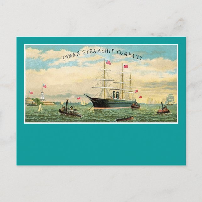 Cartão Postal Inman Steamship Company (Frente)