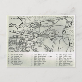 Cartão Postal Inns de Kent, Inns perto do Mapa de Cantuária