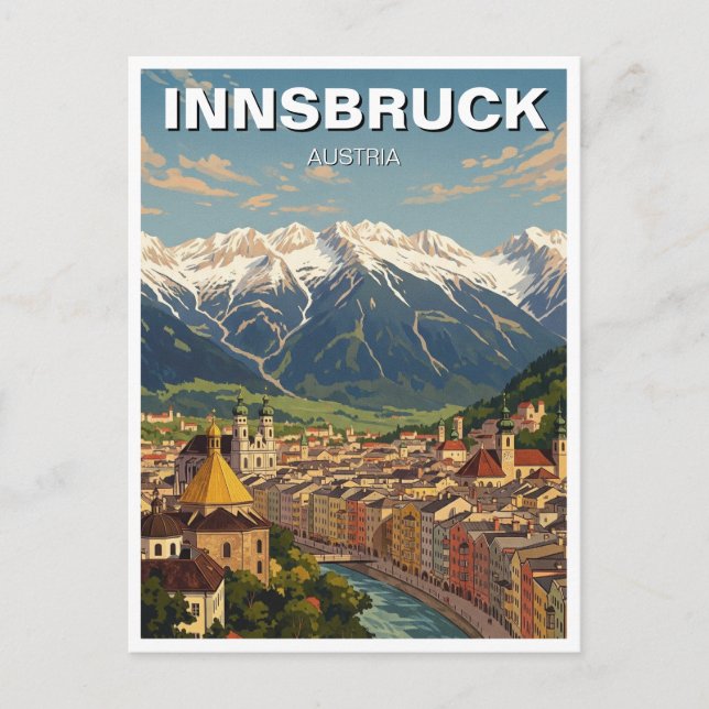 Cartão Postal Innsbruck Austria Viagem (Frente)