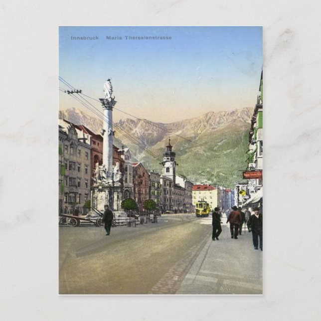 Cartão Postal Innsbruck, Maria Theresa Strasse, Tram (Frente)