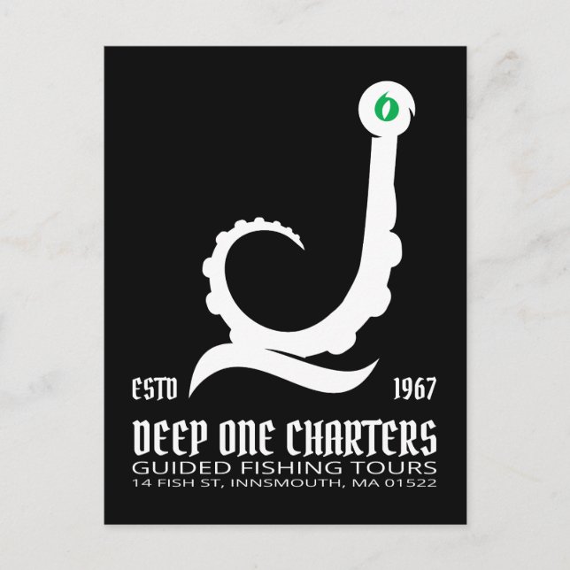 Cartão Postal Innsmouth Fisheries Tours Cthulhu Lovecraft (Frente)