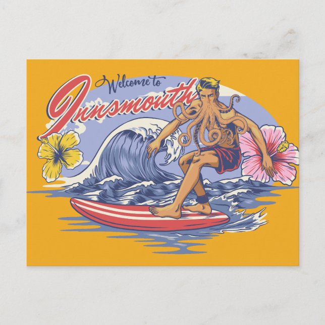 Cartão Postal Innsmouth Surfing Lovecraft (Frente)