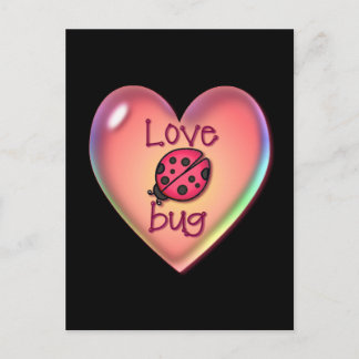 CARTÃO POSTAL INSETO E BOLHA DE CORAÇÃO DE SHARON SHARPE