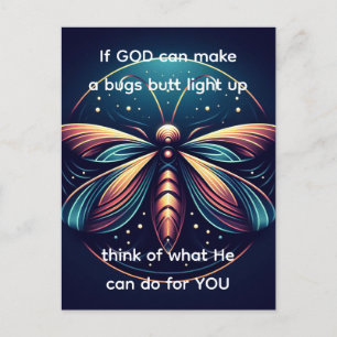 Cartão Postal Insetos Bumbum Acende Firefly inseto Engraçado