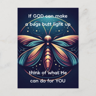 Cartão Postal Insetos Bumbum Acende Firefly inseto Engraçado