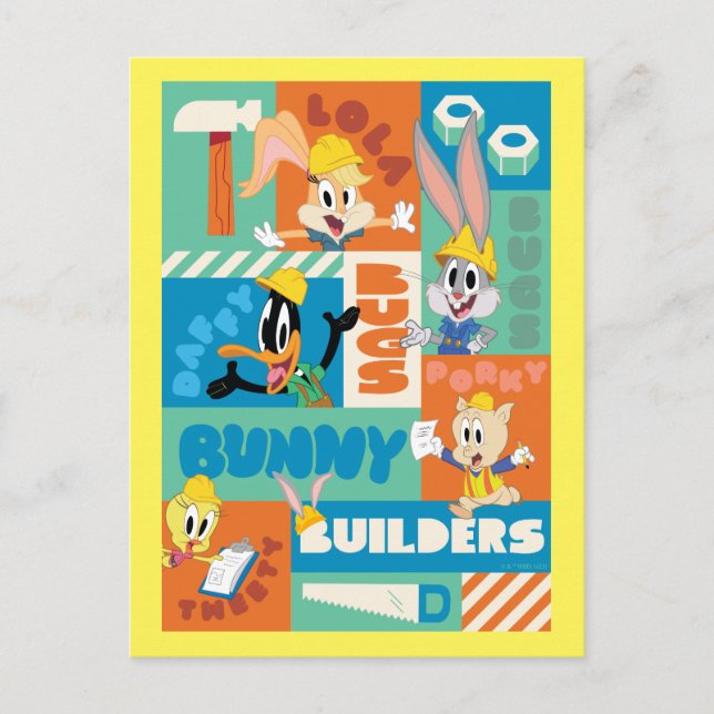 Cartão Postal INSETOS BUNNY BUILDERS™| Padrão de Grade de Caract (Frente)