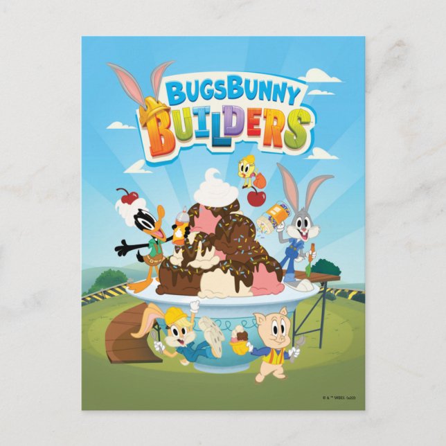 Cartão Postal INSETOS BUNNY BUILDERS™| Sorvete Looney Builders (Frente)