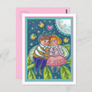 CARTÃO POSTAL INSETOS, FIREFLIES E LUA CHEIA, DOCES