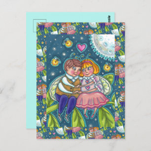 CARTÃO POSTAL INSETOS, FIREFLIES E LUA CHEIA, DOCES