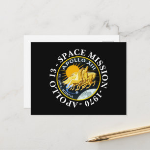Cartão Postal Insígnia da Missão Espacial Apollo 13 1970