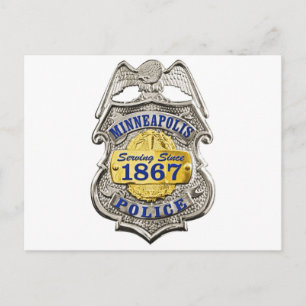 Cartão Postal Insígnia da Polícia de Minneapolis Minnesota