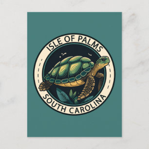Cartão Postal Insígnia de Tartaruga de Isle of Palms Carolina do