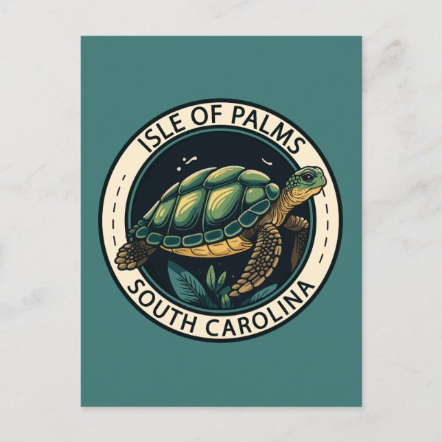 Cartão Postal Insígnia de Tartaruga de Isle of Palms Carolina do (Frente)