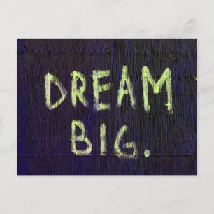 Cartão Postal Inspiração Motivacional do Dream Big Chalk
