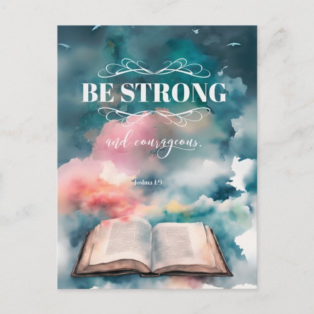Cartão Postal Inspirado na Bíblia - Josué 1:9 (Frente)