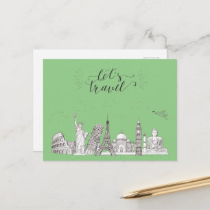 Cartão Postal Inspirado nos Clássicos Vamos Viagem