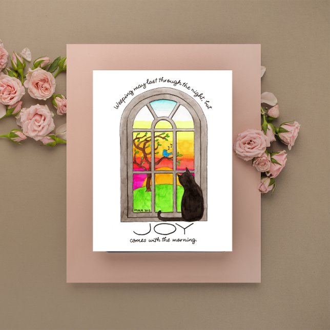 Cartão Postal Inspirador: A Alegria Vem pela Manhã (Criador carregado)