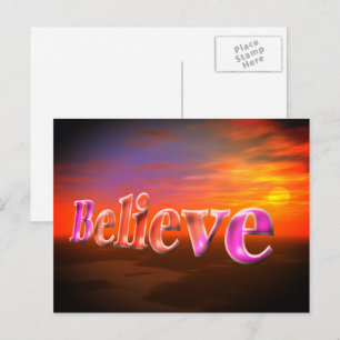 Cartão Postal Inspirador Céu Fantasia Acredite