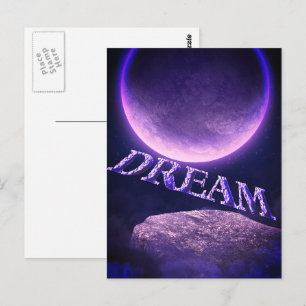 Cartão Postal Inspirador Sonho Fantasia Lua
