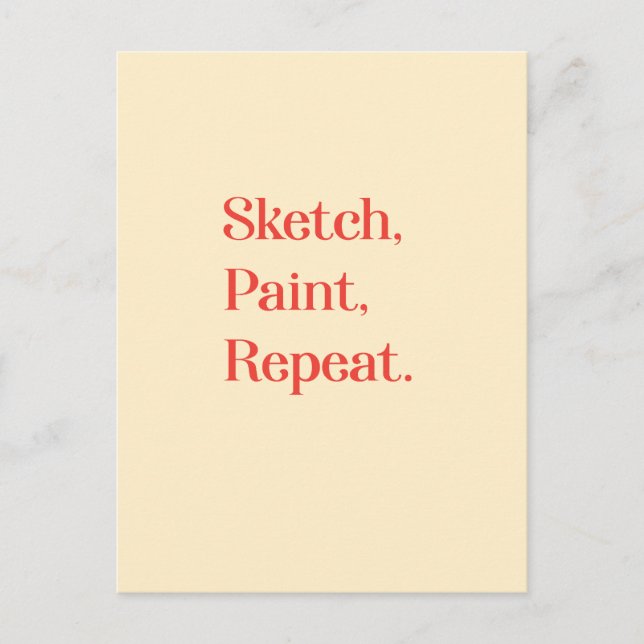 Cartão Postal Inspire A Persistência Criativa Com A Citação Da T (Frente)