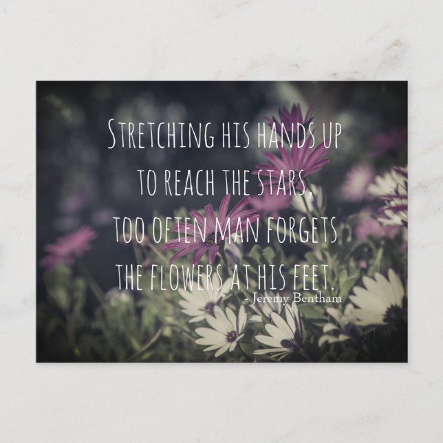 Cartão Postal Inspiring Jeremy Bentham Quote (Frente)