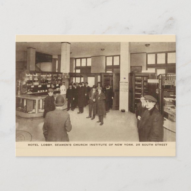 Cartão Postal Instituto da Igreja dos Marítimos de Nova York (Frente)