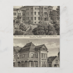 Cartão Postal Instituto para a Educação dos Cegos do Kansas